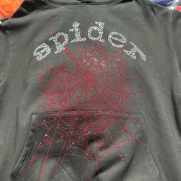 Sp5der OG Rhinestone Hoodie ‘Black’ - Picture 3 of 6